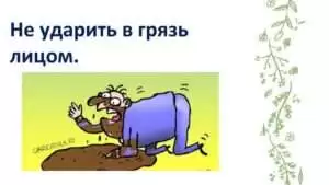 Что значит выражение ударить в грязь лицом